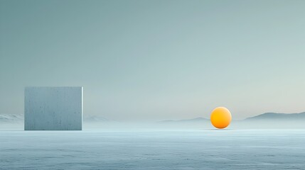 Leinwandbilder - Luminous Orb Hovering in a Foggy Cosmic Scene Creating a Sense of Motion and Tranquility through Minimalist Abstract Design  The Captivating Ethereal Sphere Generates a Dreamlike
