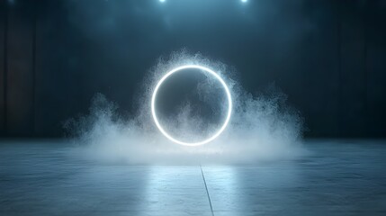 Leinwandbilder - Captivating glowing orb surrounded by swirling cosmic mist in a sleek modern minimalist abstract digital design evoking a sense of mystery and energy within the universe
