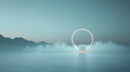 Leinwandbilder - Captivating Cosmic Orb Ethereal glow and fluid movement create a mesmerizing minimalist abstract art piece evoking a sense of mystery and wonder within the cosmic realm