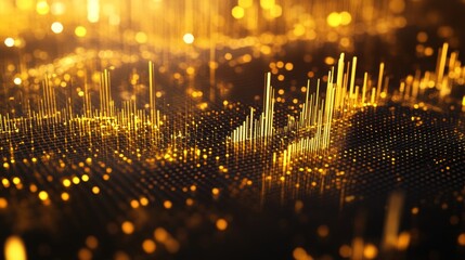 Poster - vibrant golden data visualization background