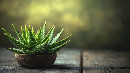 Aufkleber - aloe vera isolated on a wooden table
