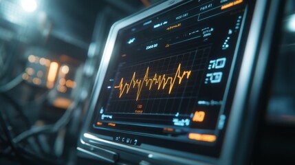 Poster - High-Tech Medical Monitor with Heartbeat Graph