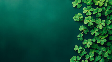 Poster - shamrocks on a green background