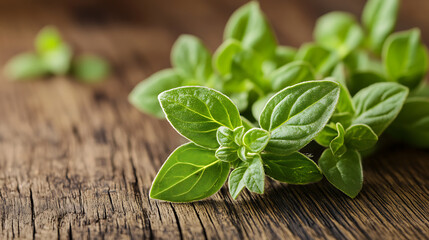 Poster - Oregano isolated on a wooden table