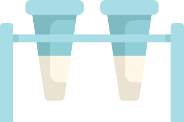 Poster - laboratory glassware with blue liquid being tested in modern research facility