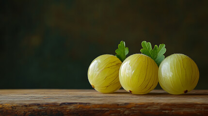 Poster - Indian gooseberry isolated on a wooden table