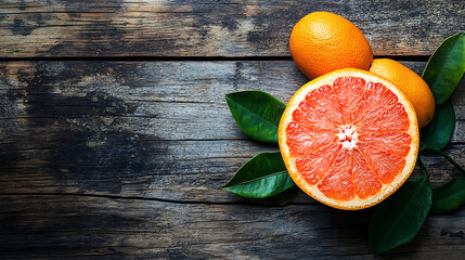 Poster - Grapefruit isolated on a wooden table