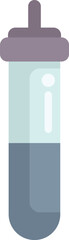 Poster - Icon of a laboratory test tube containing a blue chemical substance, representing scientific analysis and research