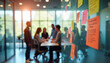 © abu - A diverse team brainstorms in a bright glass office, showcasing creativity and collaboration.