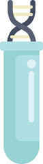 Poster - laboratory test tube containing dna double helix structure, concept for genetic research