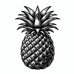 vignetting pineapple tropical fruit vector illustration 