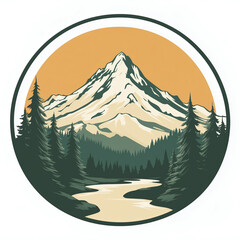 mount rainier national park logo emblem symbol patch illustration design