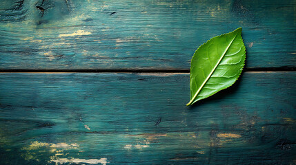 Aufkleber - tea leaf isolated on a wooden table