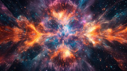 Poster - Colorful Cosmic Explosion in Space Background