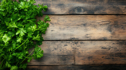 Poster - parsley isolated on a wooden table