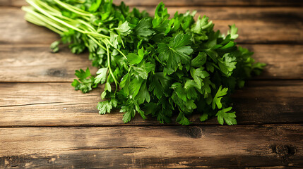 Poster - parsley isolated on a wooden table
