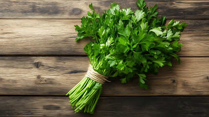 Poster - parsley isolated on a wooden table