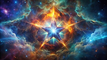 Wall Mural - star shape with cosmic background