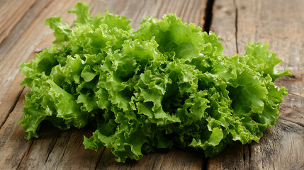Aufkleber - Mizuna lettuce Japanese Mustard, vegetable salad for good health isolated on a wooden table