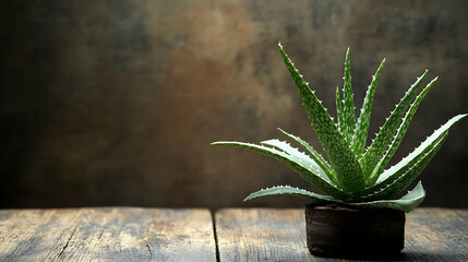 Aufkleber - Aloe vera isolated on a wooden table