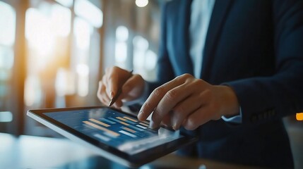 Poster - Professional Using Tablet for Data Analysis