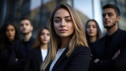 Wall Mural - Professional Group Portrait in Urban Setting