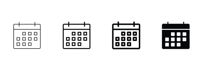Wall Mural - calendar icon set. calender symbol icon vector