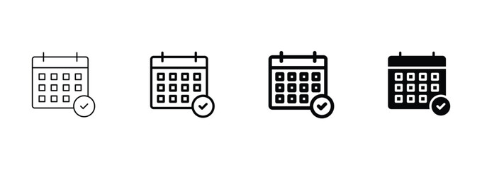 Wall Mural - calendar icon set. calender symbol icon vector
