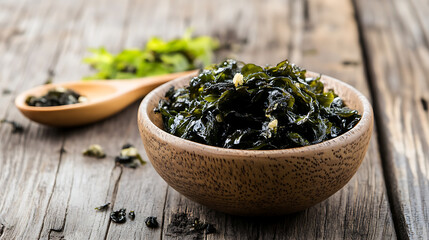 Poster - fried seaweed isolated on a wooden table