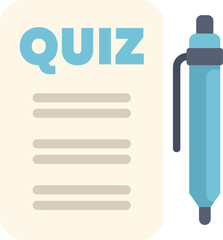Poster - this vector illustration shows the concept of online quiz, exam, survey or questionnaire
