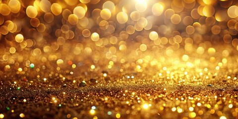 a shimmery golden background with a dazzling array of out-of-focus lights creating a festive and cel