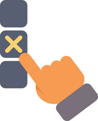 Poster - person pressing delete button with finger on touchscreen