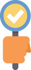 Poster - hand holding a sign with a check mark symbol, indicating agreement, approval, or completion