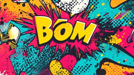 Poster - this lively illustration showcases colorful comic-style doodles with energetic speech bubbles and st