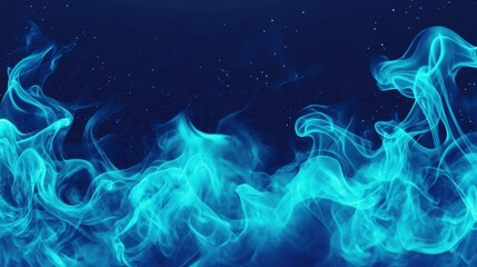 Abstract blue smoke waves on a dark background.