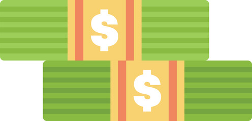 Poster - two stacks of green dollar bills representing a secure financial status