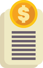 Poster - this vector illustration shows a document with a dollar coin, representing a financial report