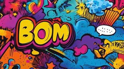 Poster - dynamic doodles fill the space with vibrant colors, featuring playful sound effects and speech bubbl