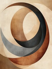 Poster - The artwork features dynamic, swirling shapes reminiscent of tea, all set against soft, natural hues that create a calming atmosphere. Generative AI