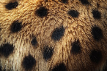 Fototapete - Close-up of a hyena's spotted fur, with rough texture and bold patterns.