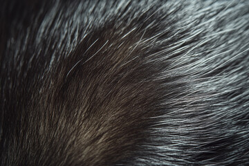 Fototapete - Close-up of a mink's smooth, dark fur, with a rich, velvety texture.