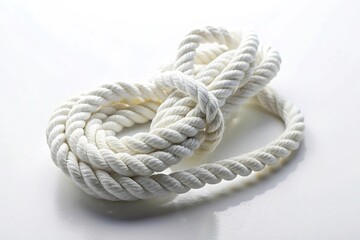 White clothes rope isolated on white background