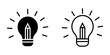 © Dini - Light bulb and pencil logo set icon on white background