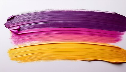 Wall Mural - Gradient colors of brush strokes: pink, purple, and yellow.