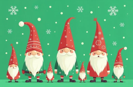 Christmas gnomes pattern, Christmas wrapping paper