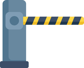 Poster - closed barrier controlling access to restricted area, indicating prohibition and ensuring security