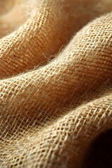 Sticker - A close-up of textured burlap fabric, showcasing its earthy tones and woven fibers, creating a rustic and natural aesthetic.