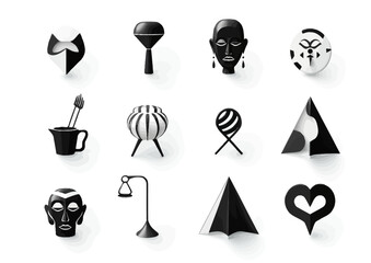 Wall Mural - medical care thin line black icons on white  background