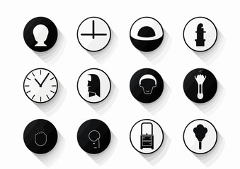 Wall Mural - medical care thin line black icons on white  background