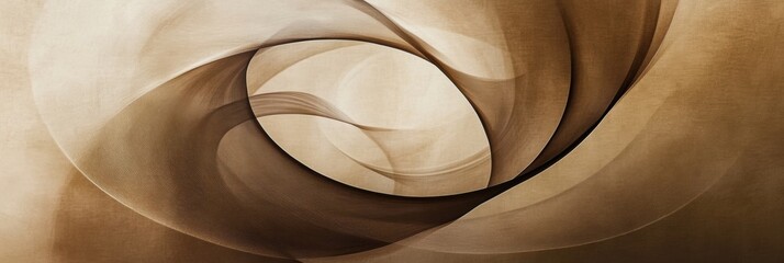 Wall Mural - The composition features abstract swirl shapes resembling tea, blending seamlessly with soft, muted natural tones for a serene aesthetic. Generative AI